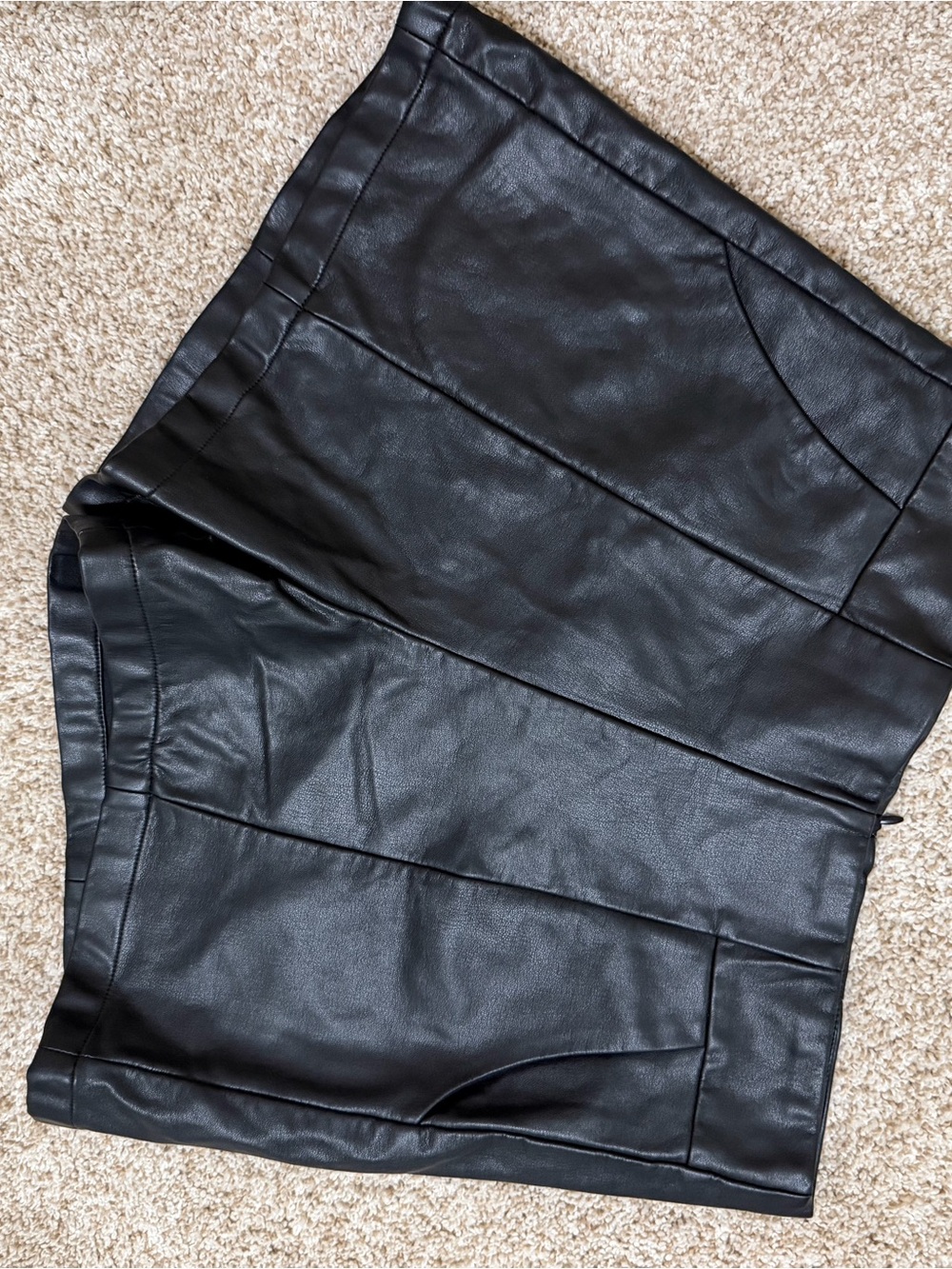 J. Crew Factory Black Faux Leather Skort